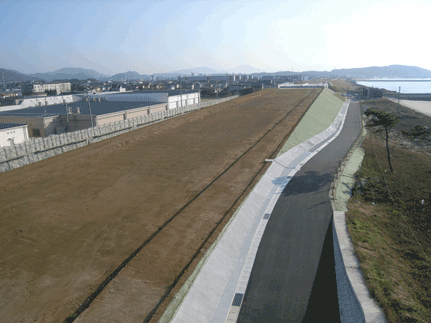 安岡地区第２改良工事(路床盛土・側道舗装)