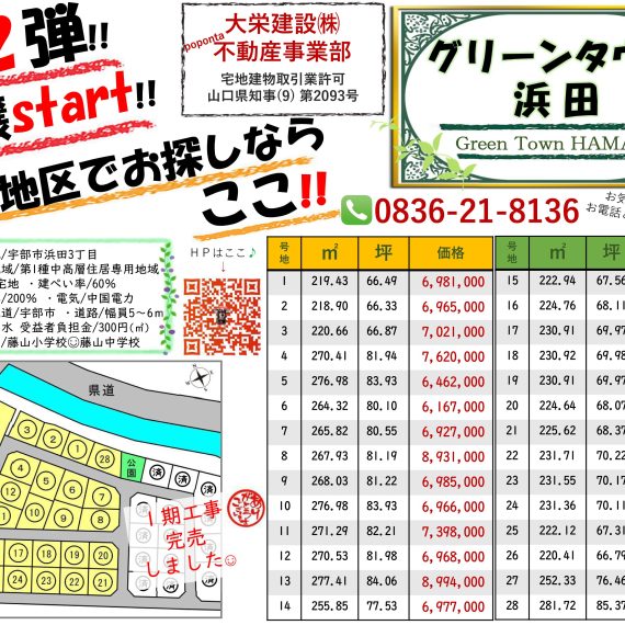 第２期 グリーンタウン浜田(宅地分譲)